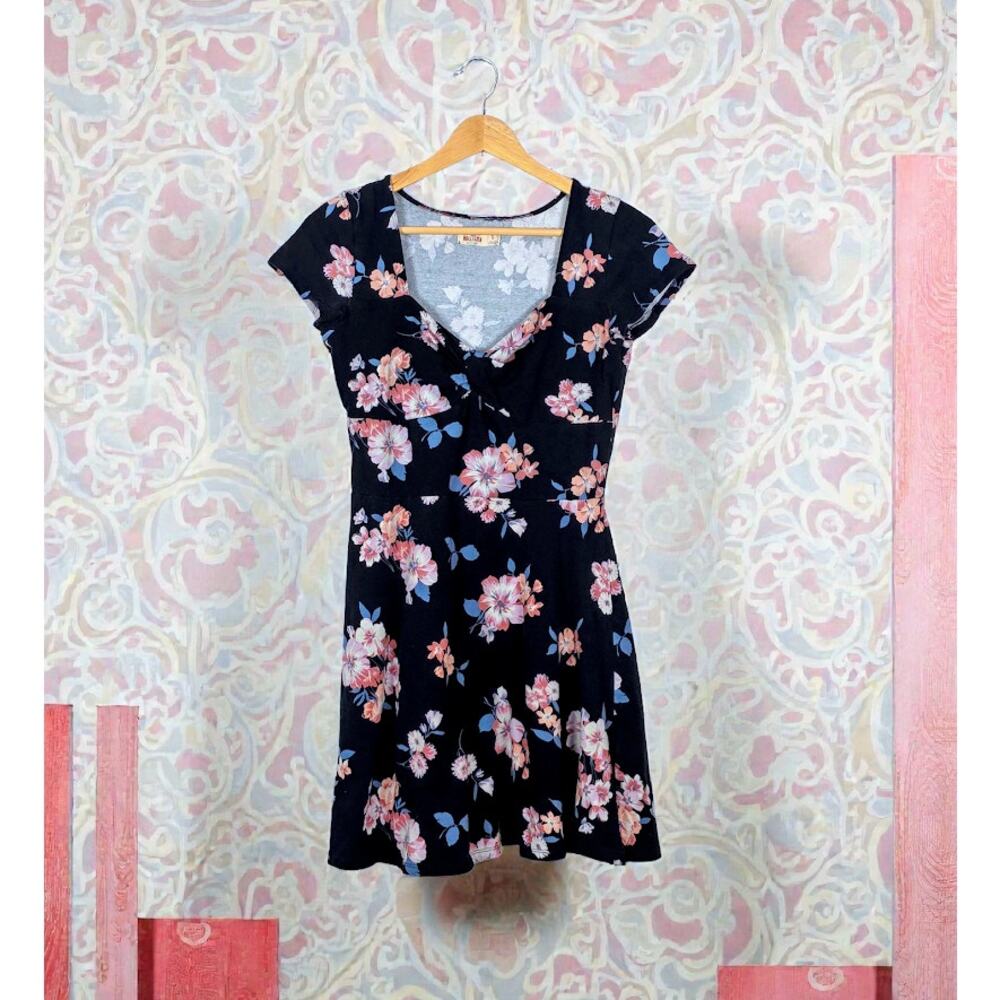 Hollister Black Floral Mini Dress S